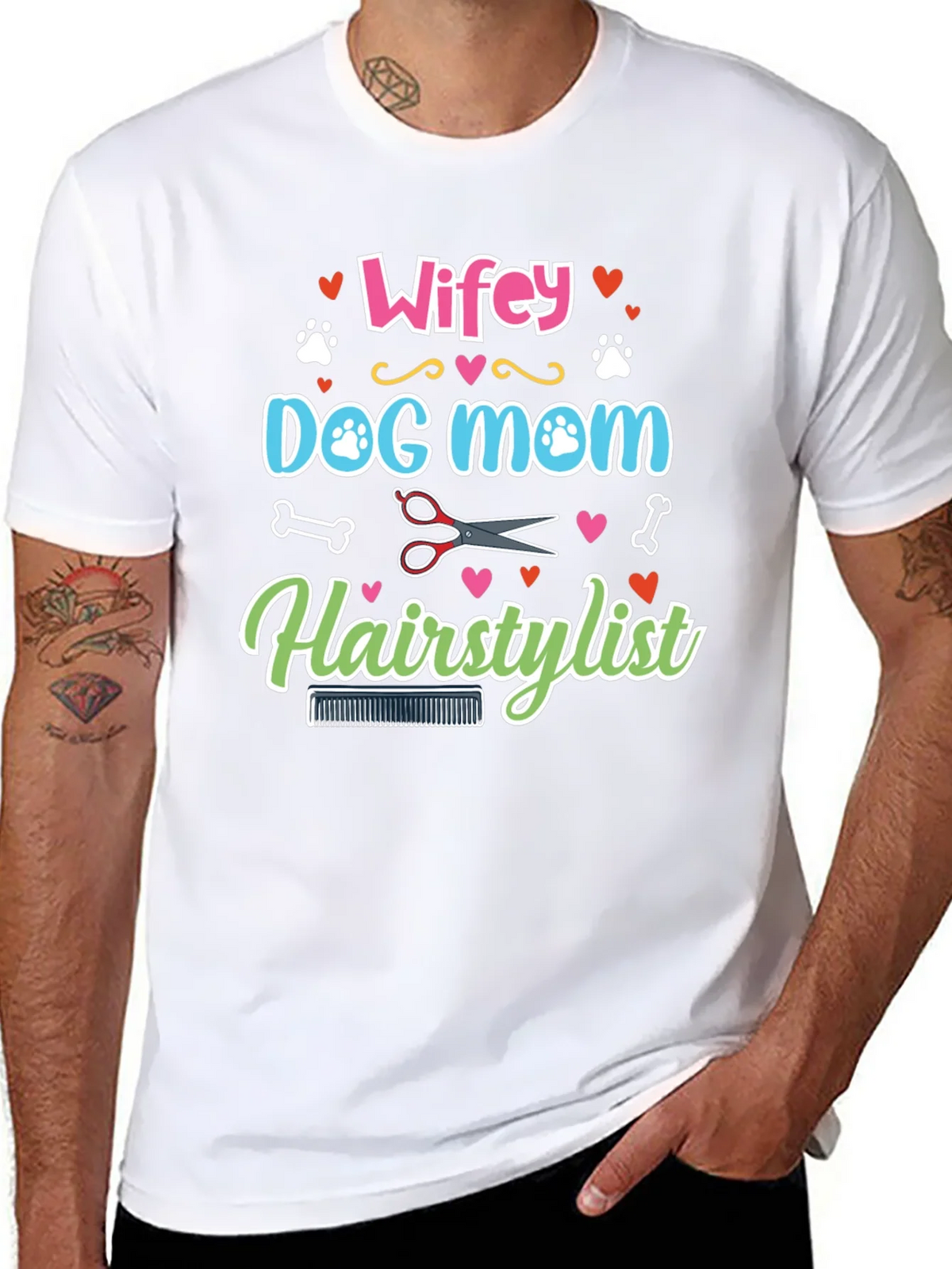 Wifey Dog Mom Hairstylist Graphic Tee product image 7