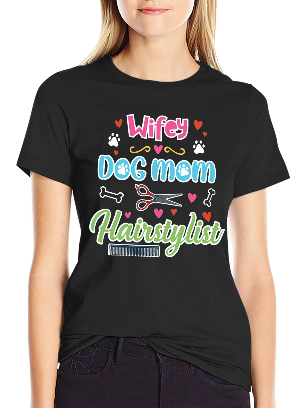 Wifey Dog Mom Hairstylist Graphic Tee product image 2