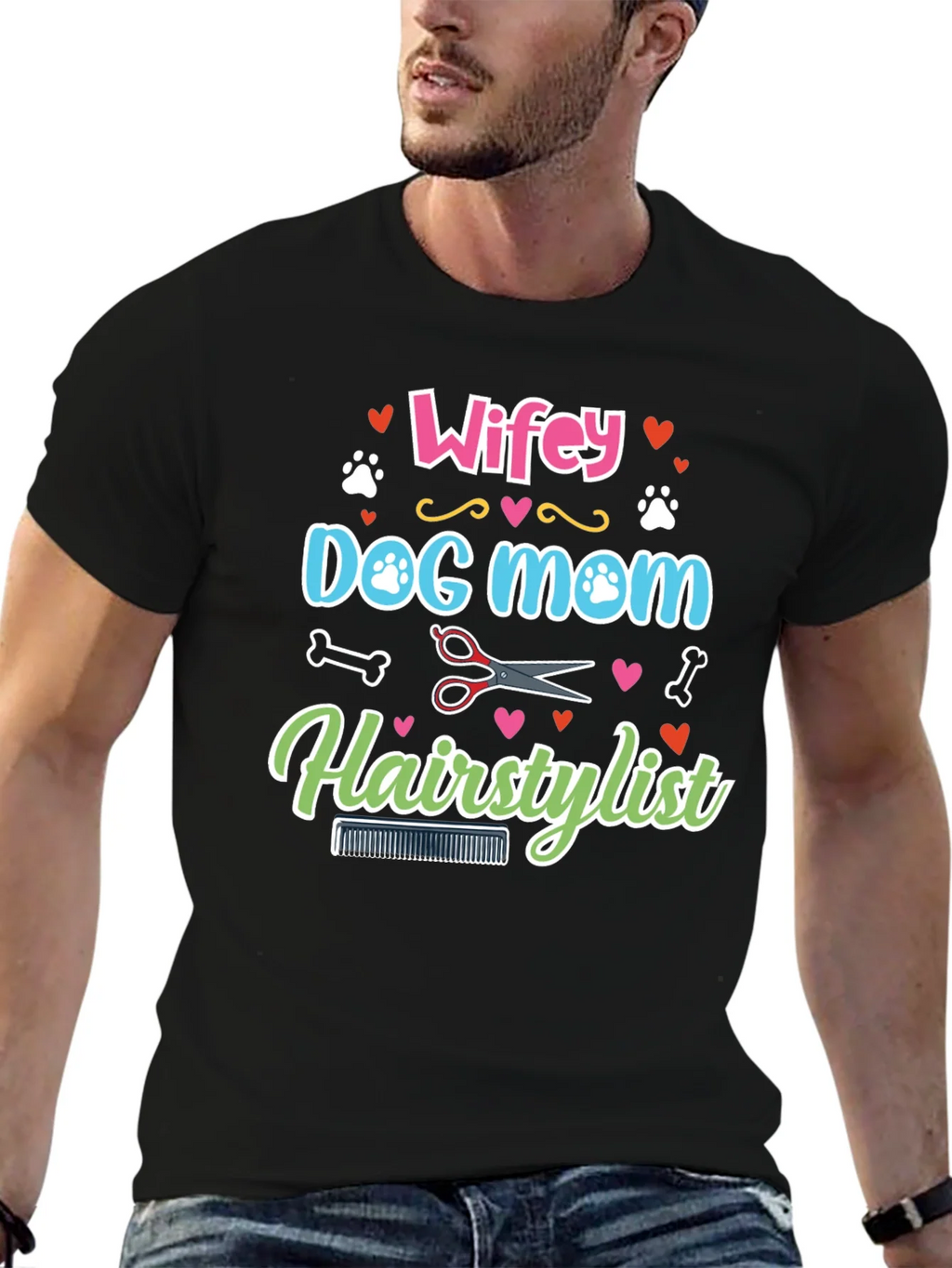 Wifey Dog Mom Hairstylist Graphic Tee product image 6