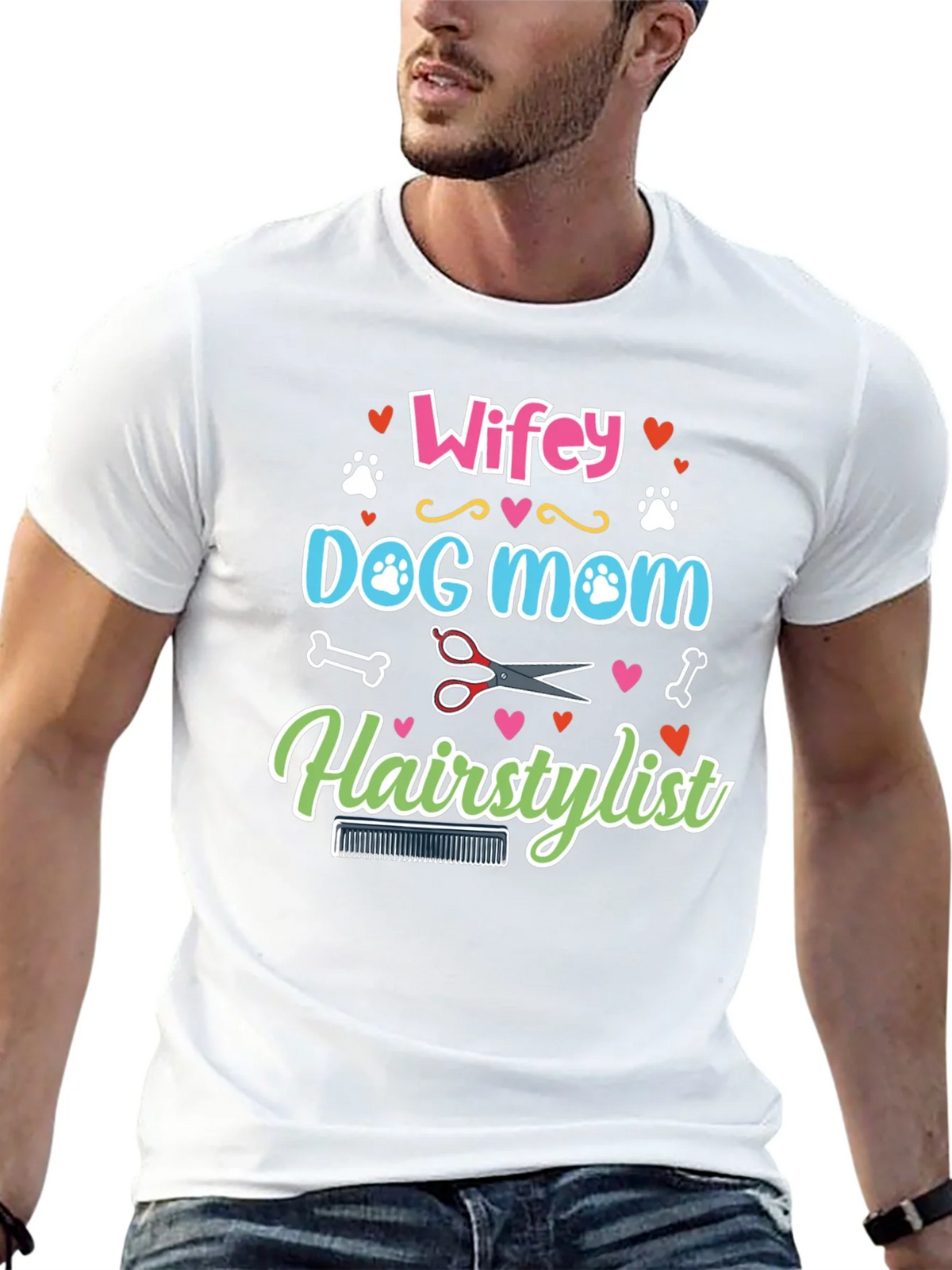 Wifey Dog Mom Hairstylist Graphic Tee product image 12