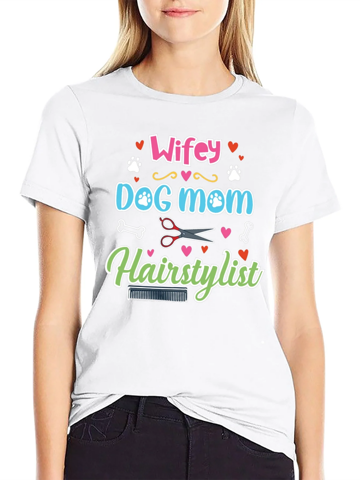 Wifey Dog Mom Hairstylist Graphic Tee product image 8