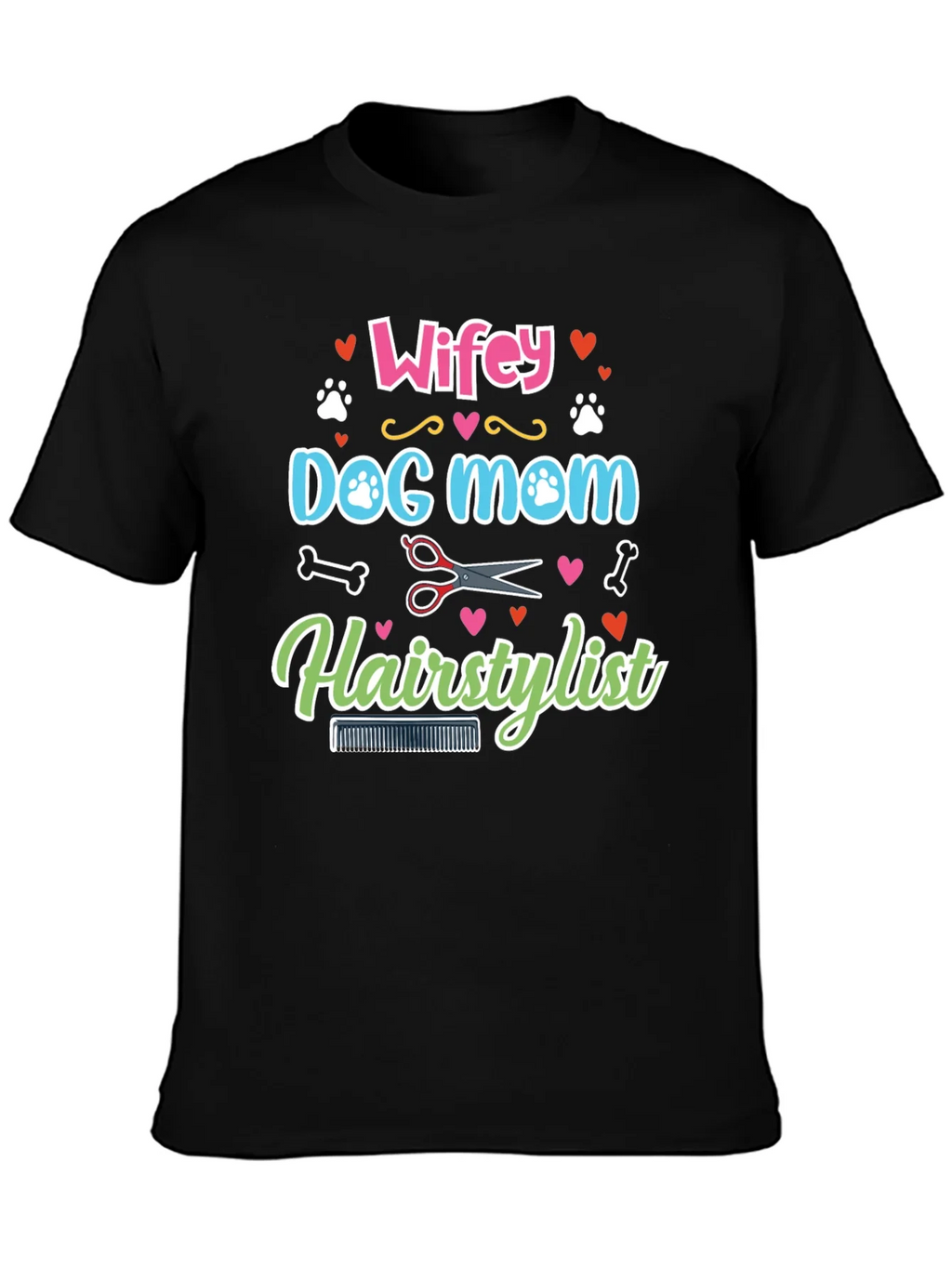 Wifey Dog Mom Hairstylist Graphic Tee product image 3