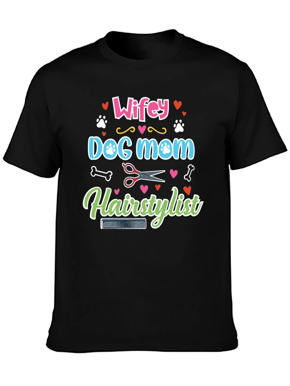 Wifey Dog Mom Hairstylist Graphic Tee product image 3