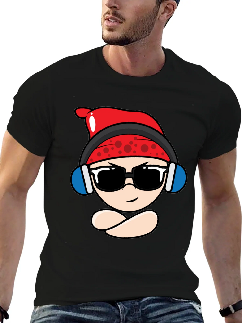 Cool Cartoon Character Black T-Shirt product image 5