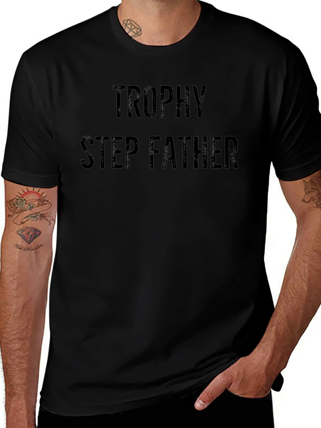 Trophy Step Father Black T-Shirt product image 1