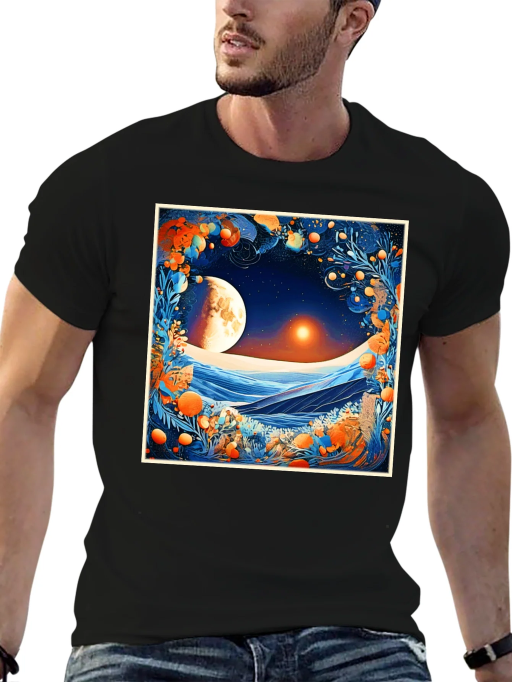 Celestial Moonscape Graphic Tee - Modern Fit product image 6