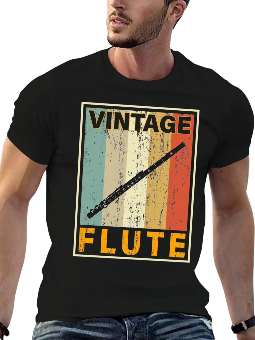 Vintage Flute T-Shirt - Musicians Retro Style Tee product image 5