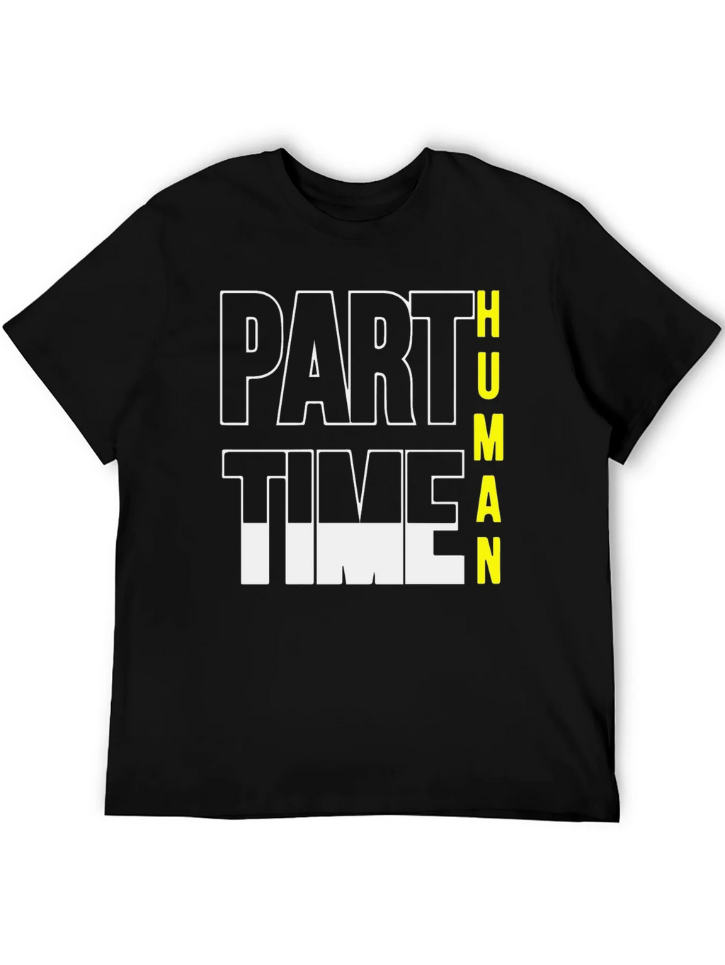 Part Time Human Graphic Tee - Black Cotton Casual T-Shirt product image 5