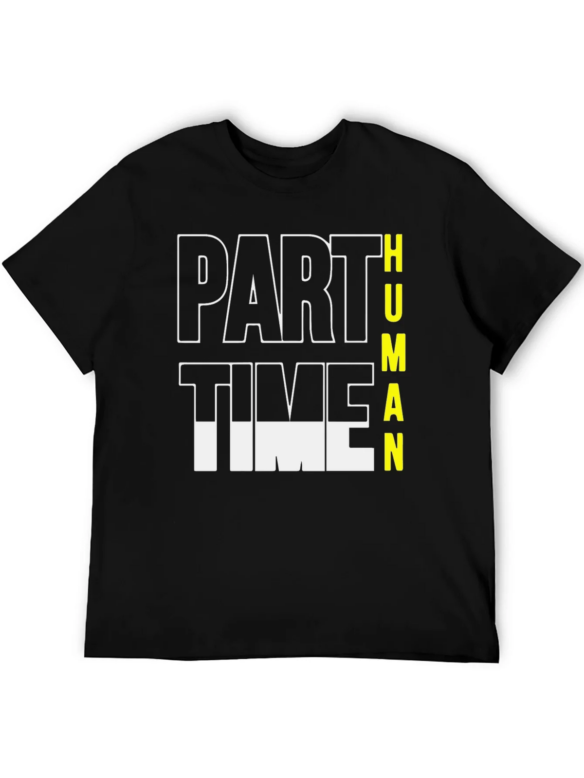Part Time Human Graphic Tee - Black Cotton Casual T-Shirt product image 5
