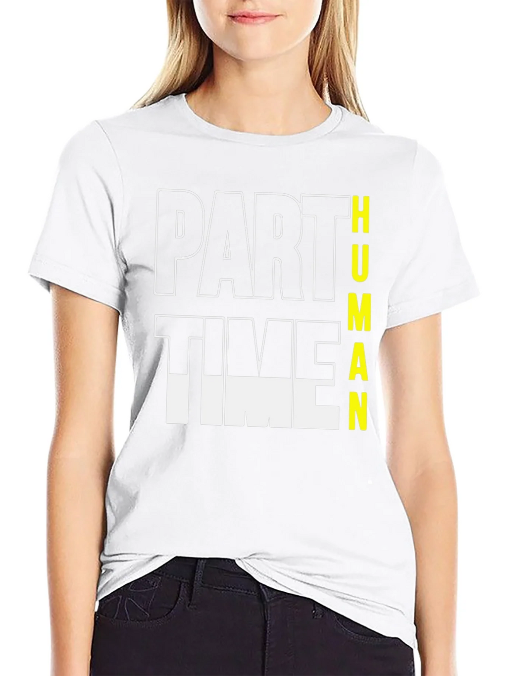 Part Time Human Graphic Tee - Black Cotton Casual T-Shirt product image 8