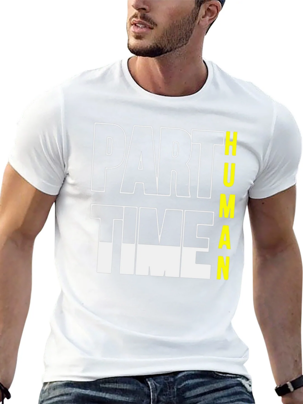 Part Time Human Graphic Tee - Black Cotton Casual T-Shirt product image 12