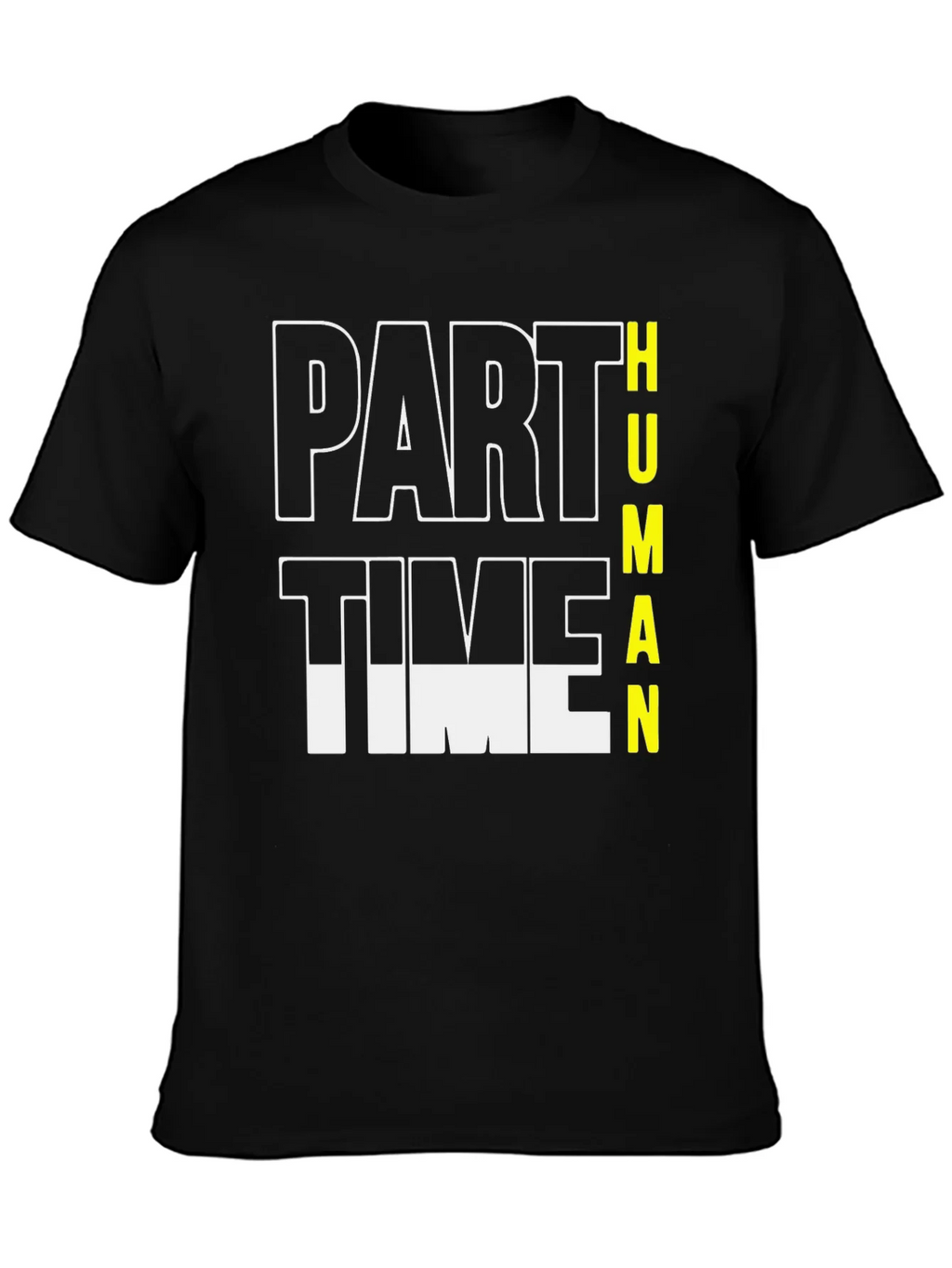Part Time Human Graphic Tee - Black Cotton Casual T-Shirt product image 3