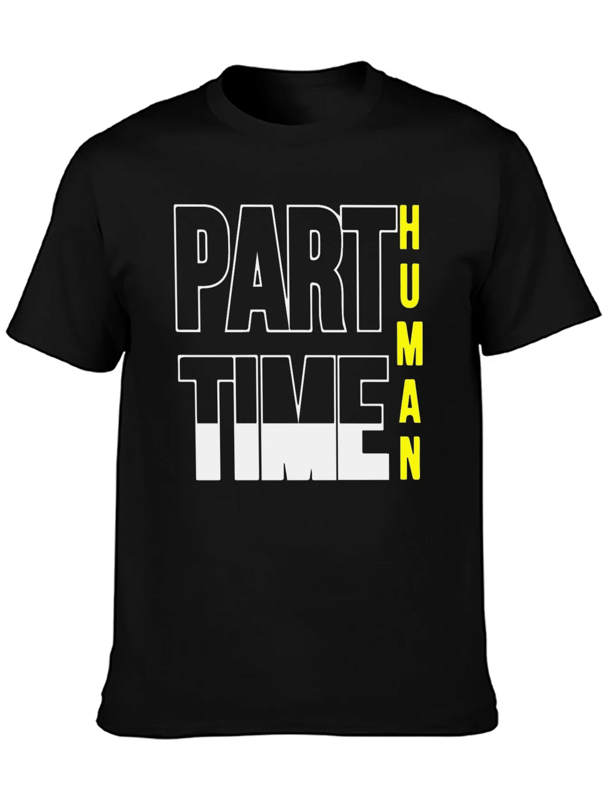 Part Time Human Graphic Tee - Black Cotton Casual T-Shirt product image 3