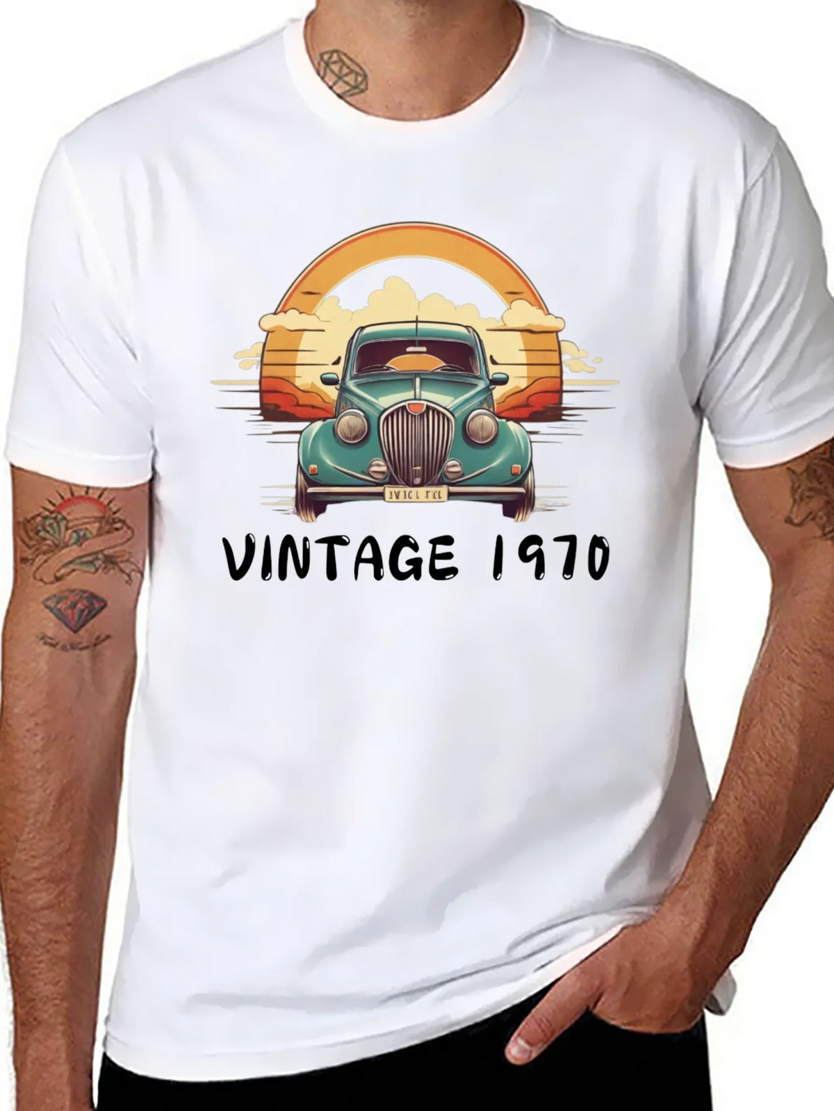 Vintage 1970 Car Graphic T-Shirt product image 7