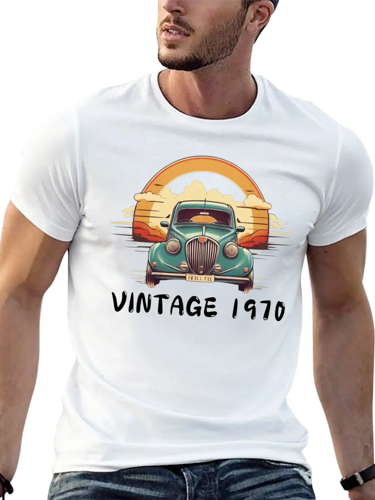 Vintage 1970 Car Graphic T-Shirt product image 12