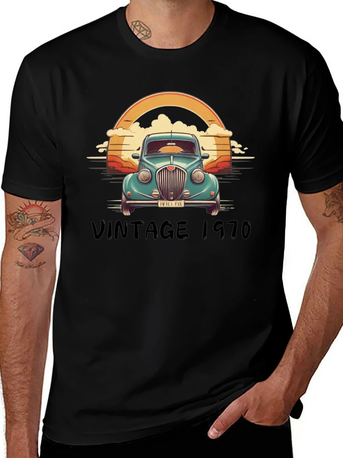 Vintage 1970 Car Graphic T-Shirt product image 1