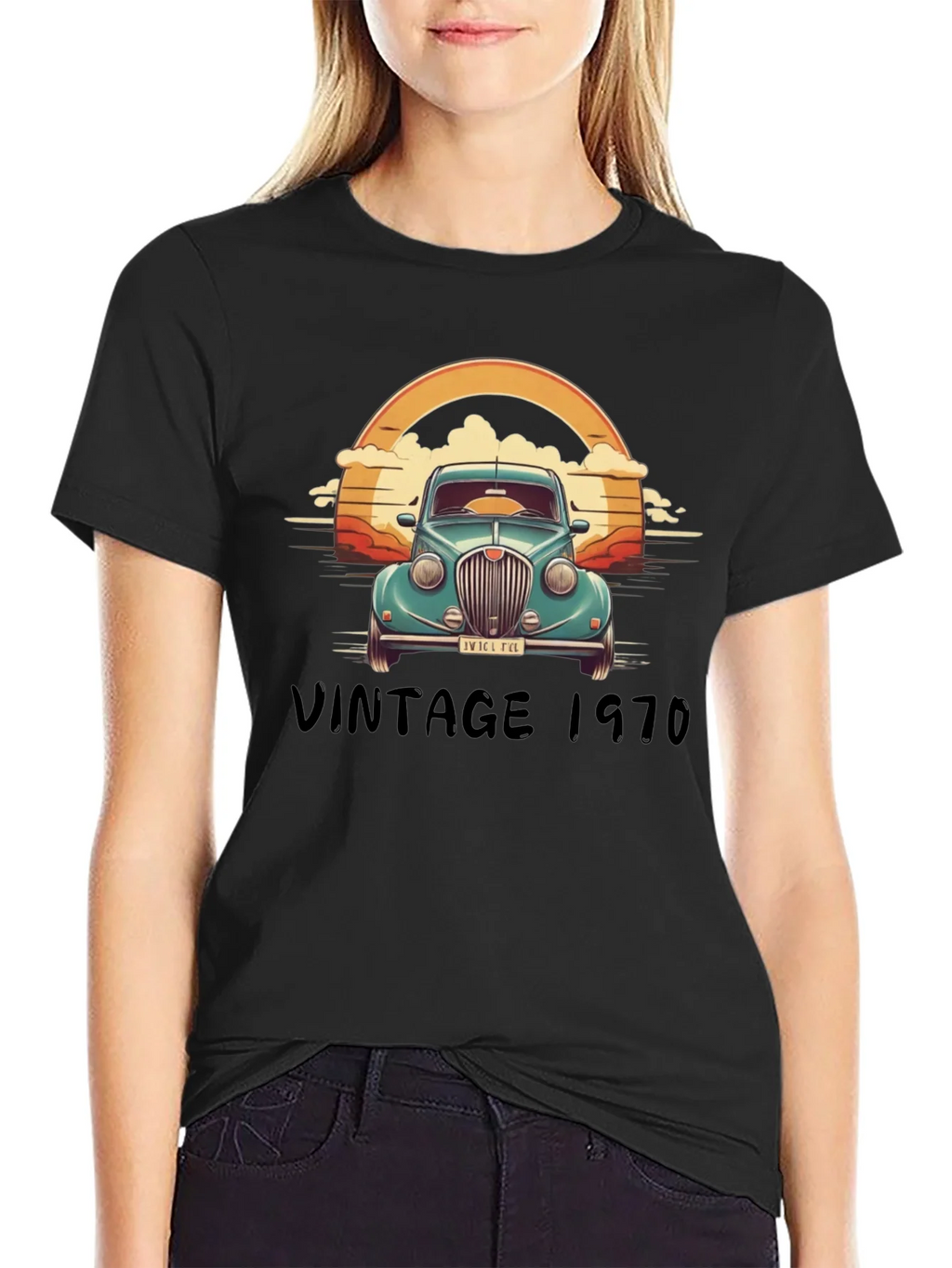 Vintage 1970 Car Graphic T-Shirt product image 2