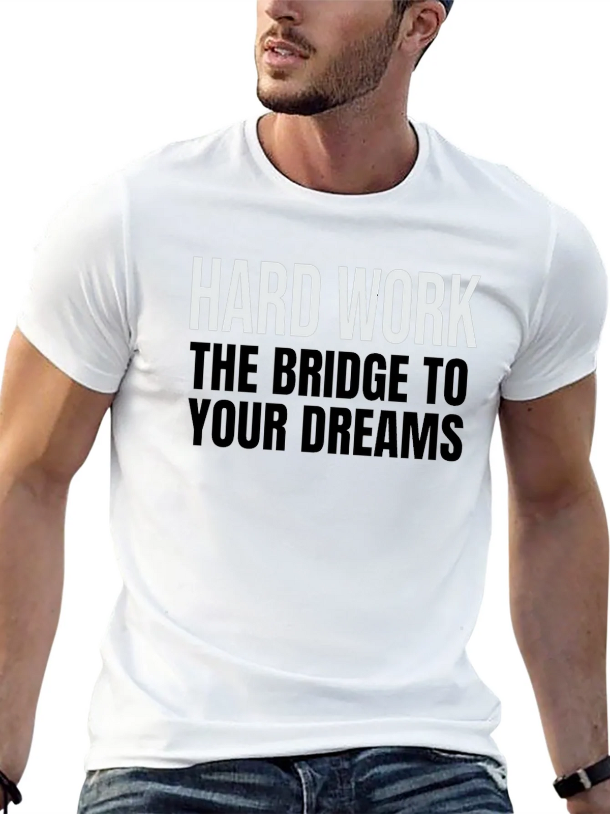 Hard Work Dreams Graphic Tee - Black Cotton T-Shirt product image 12