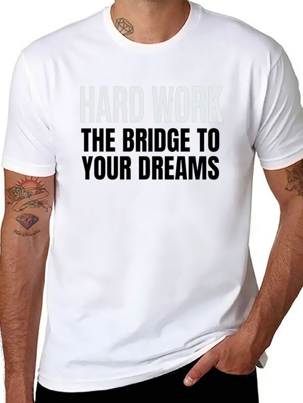 Hard Work Dreams Graphic Tee - Black Cotton T-Shirt product image 7