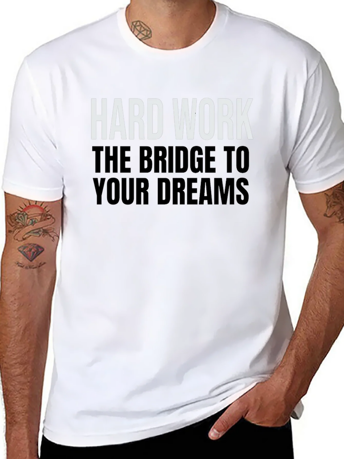 Hard Work Dreams Graphic Tee - Black Cotton T-Shirt product image 7