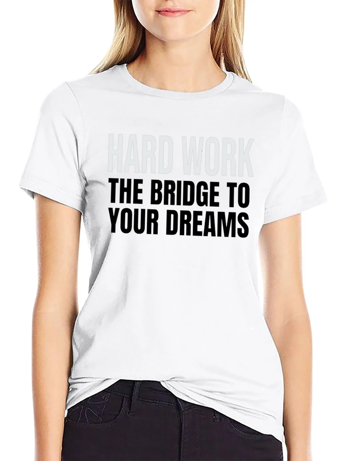 Hard Work Dreams Graphic Tee - Black Cotton T-Shirt product image 8