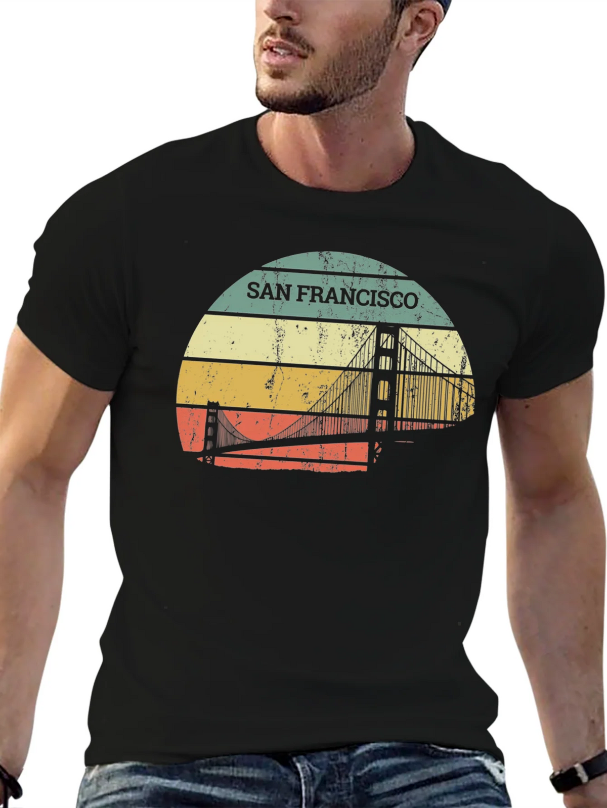 Retro San Francisco Bridge T-Shirt product image 6