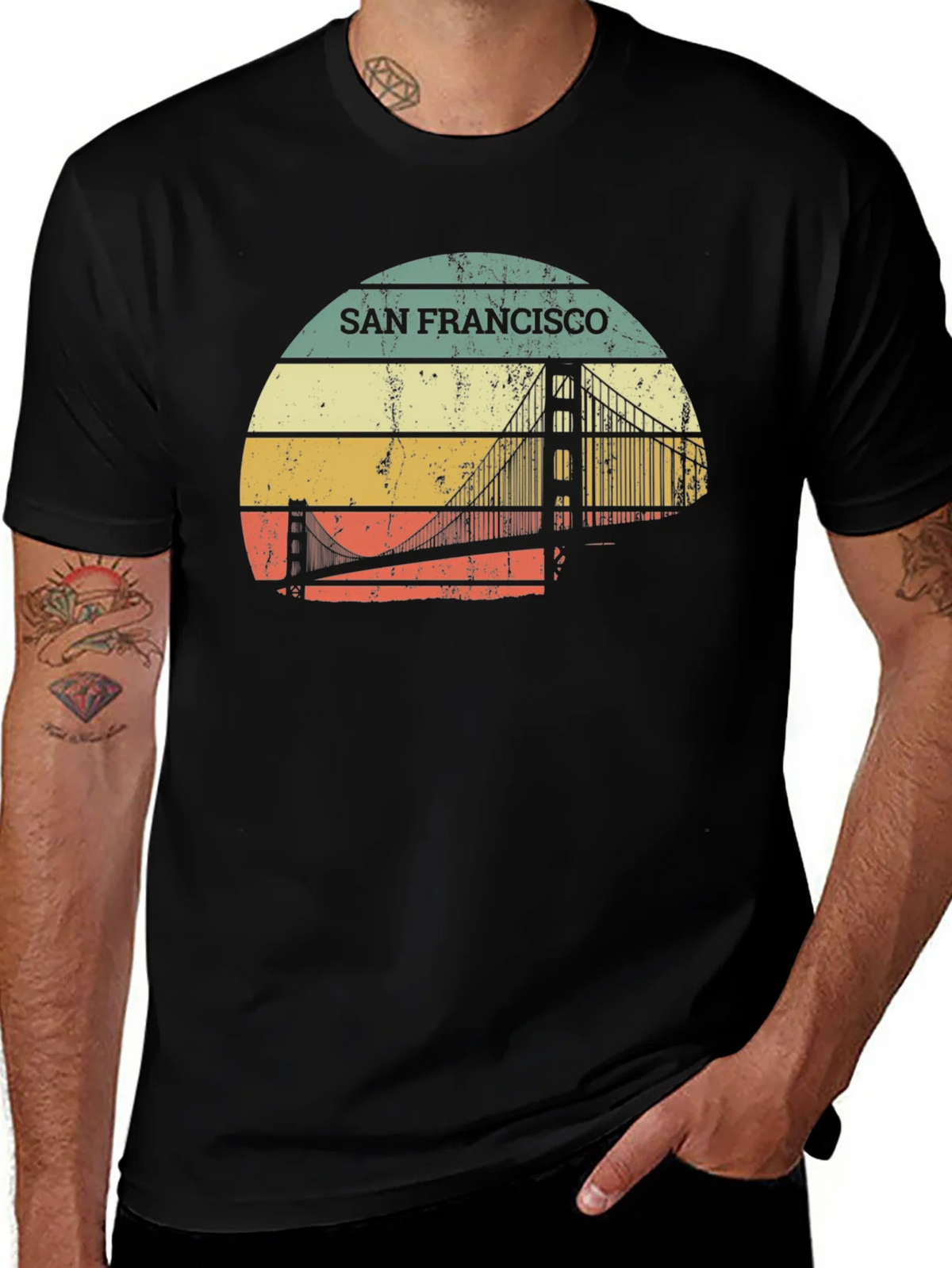 Retro San Francisco Bridge T-Shirt product image 1