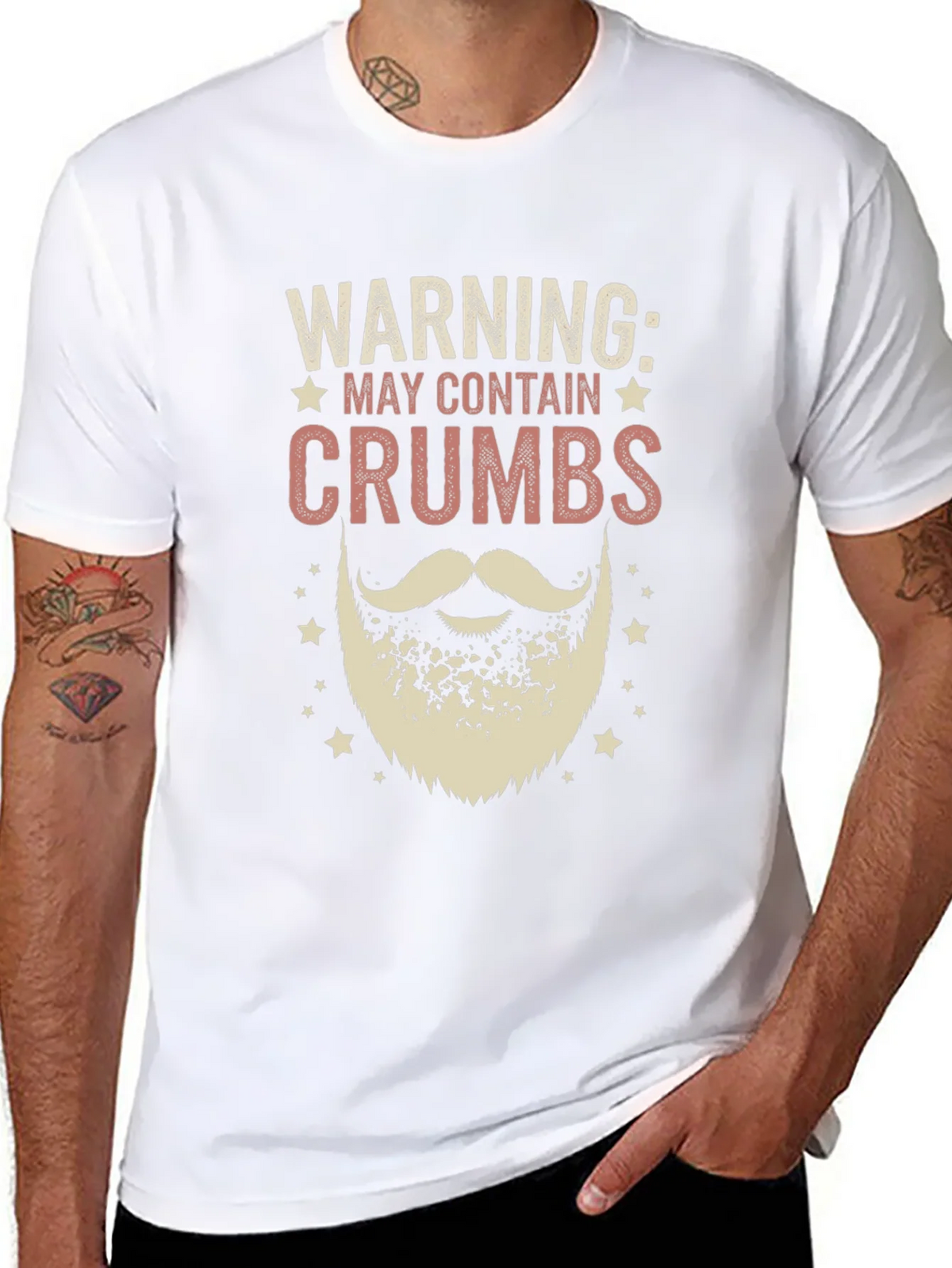 Warning May Contain Crumbs Beard T-Shirt product image 2