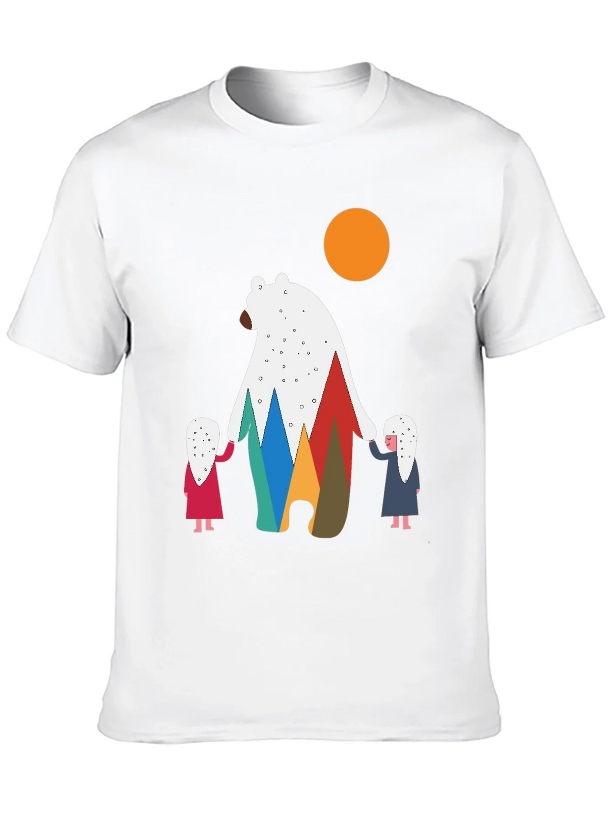 Bear and Children Graphic Tee - Modern Crew Neck T-Shirt product image 9