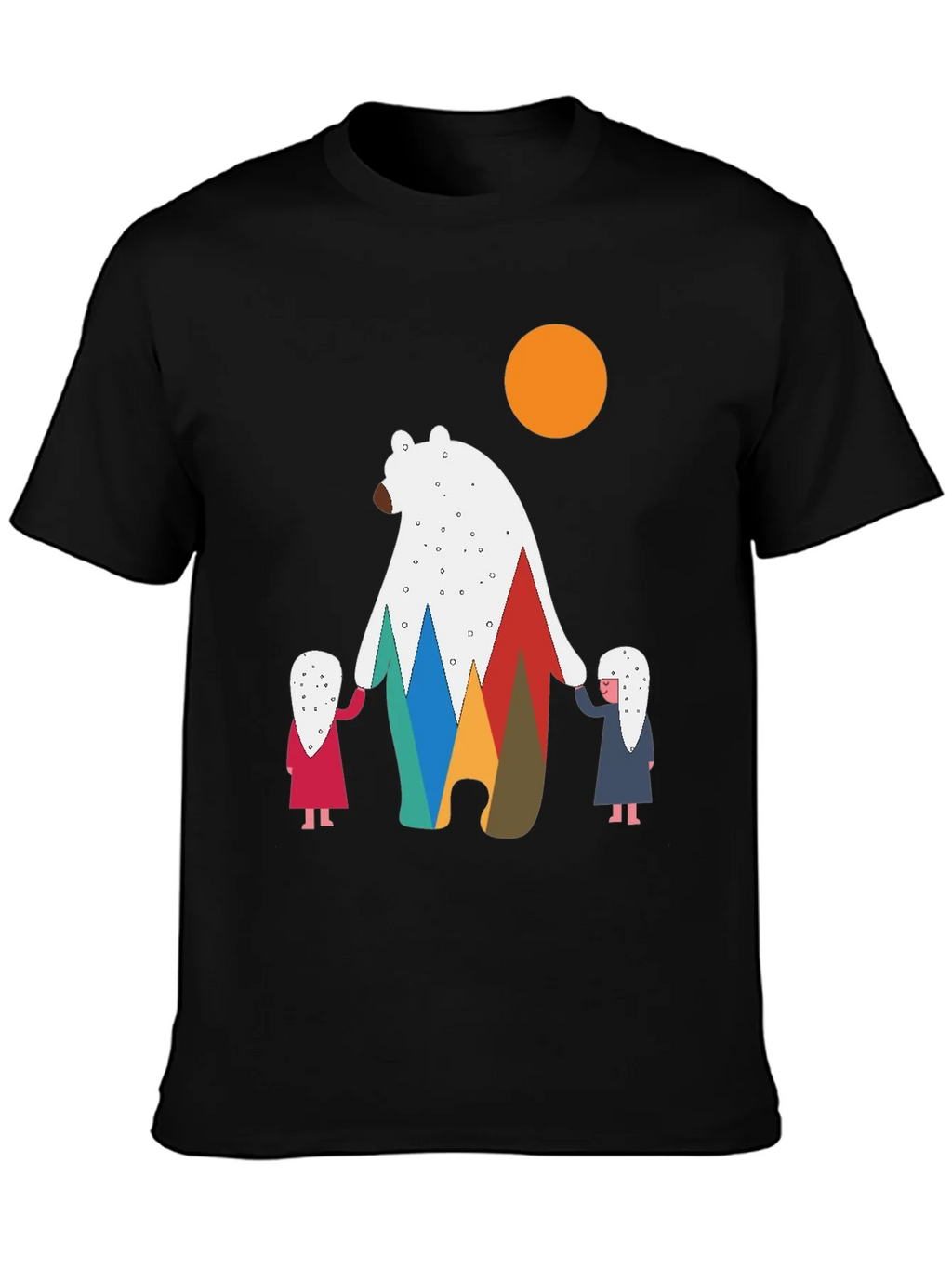 Bear and Children Graphic Tee - Modern Crew Neck T-Shirt product image 3