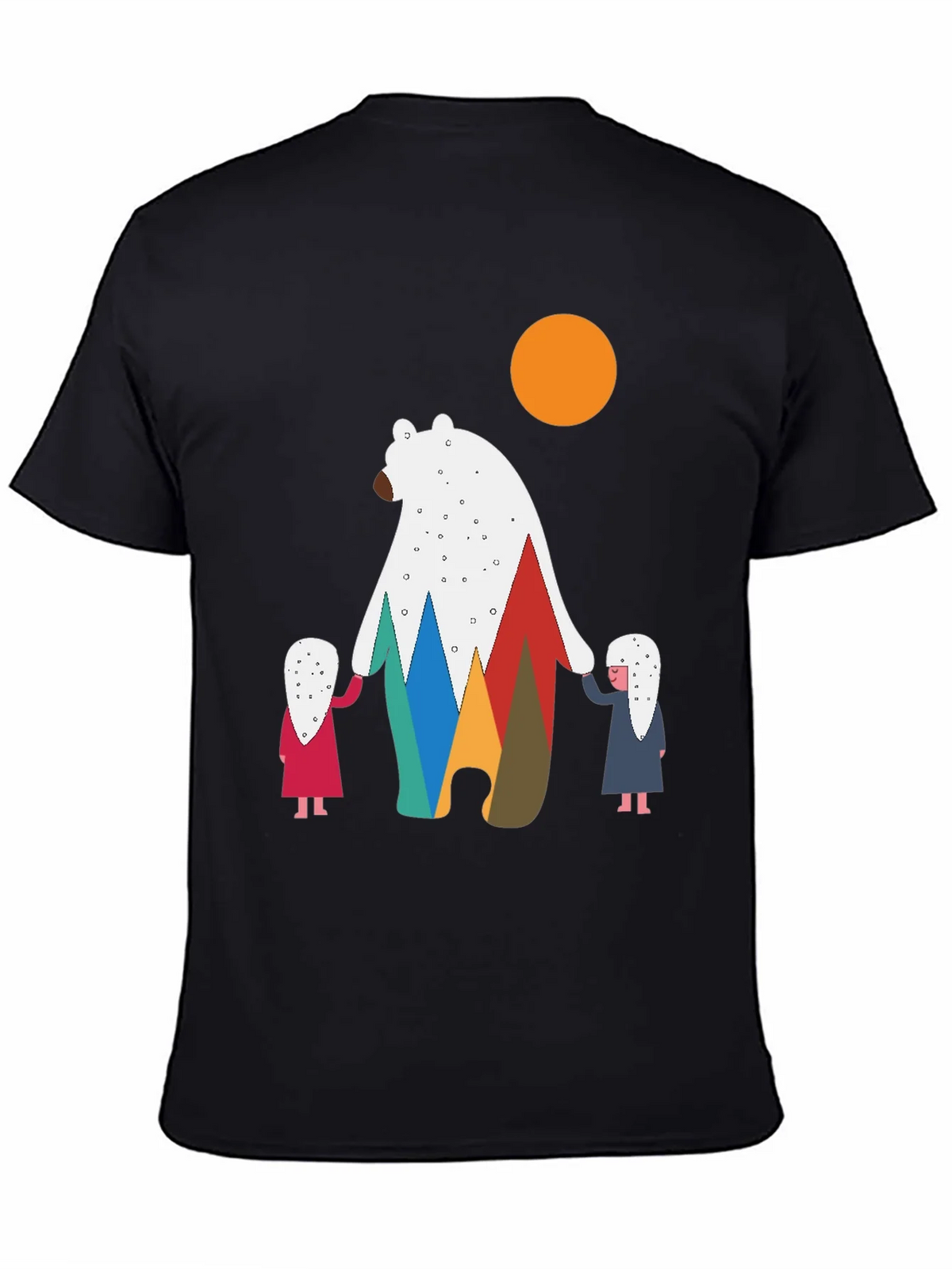 Bear and Children Graphic Tee - Modern Crew Neck T-Shirt product image 4