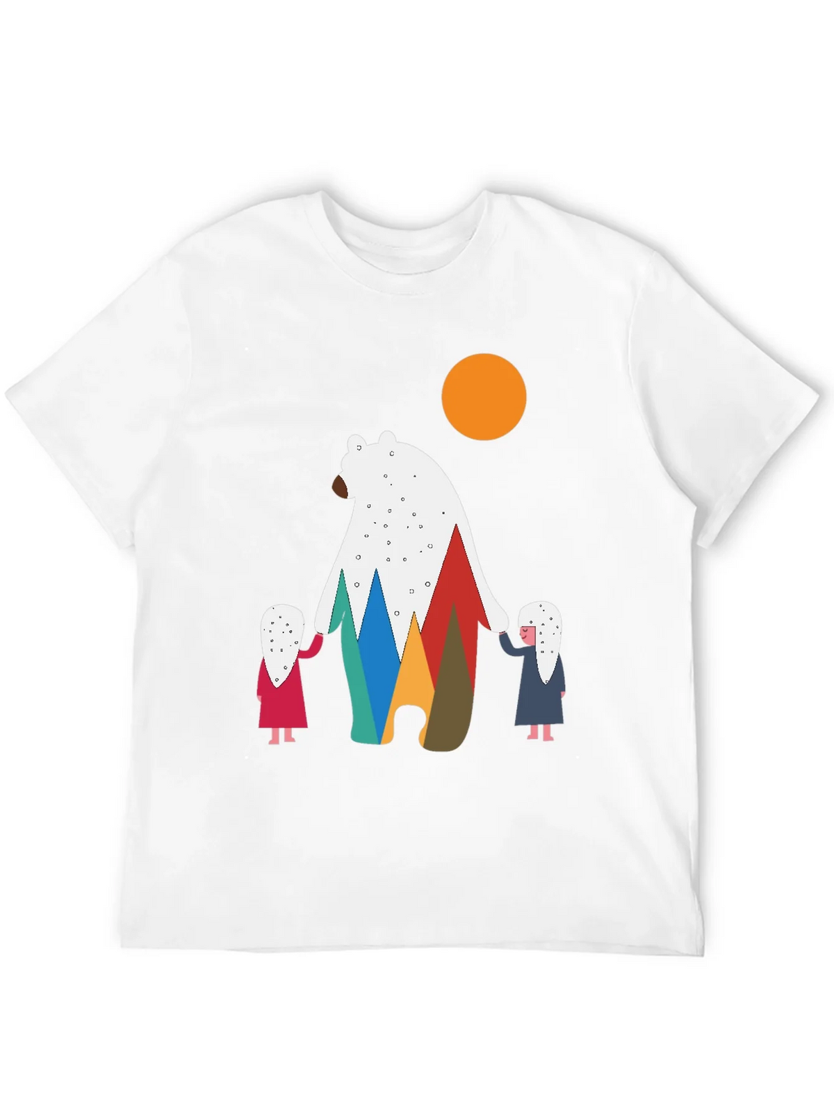 Bear and Children Graphic Tee - Modern Crew Neck T-Shirt product image 11