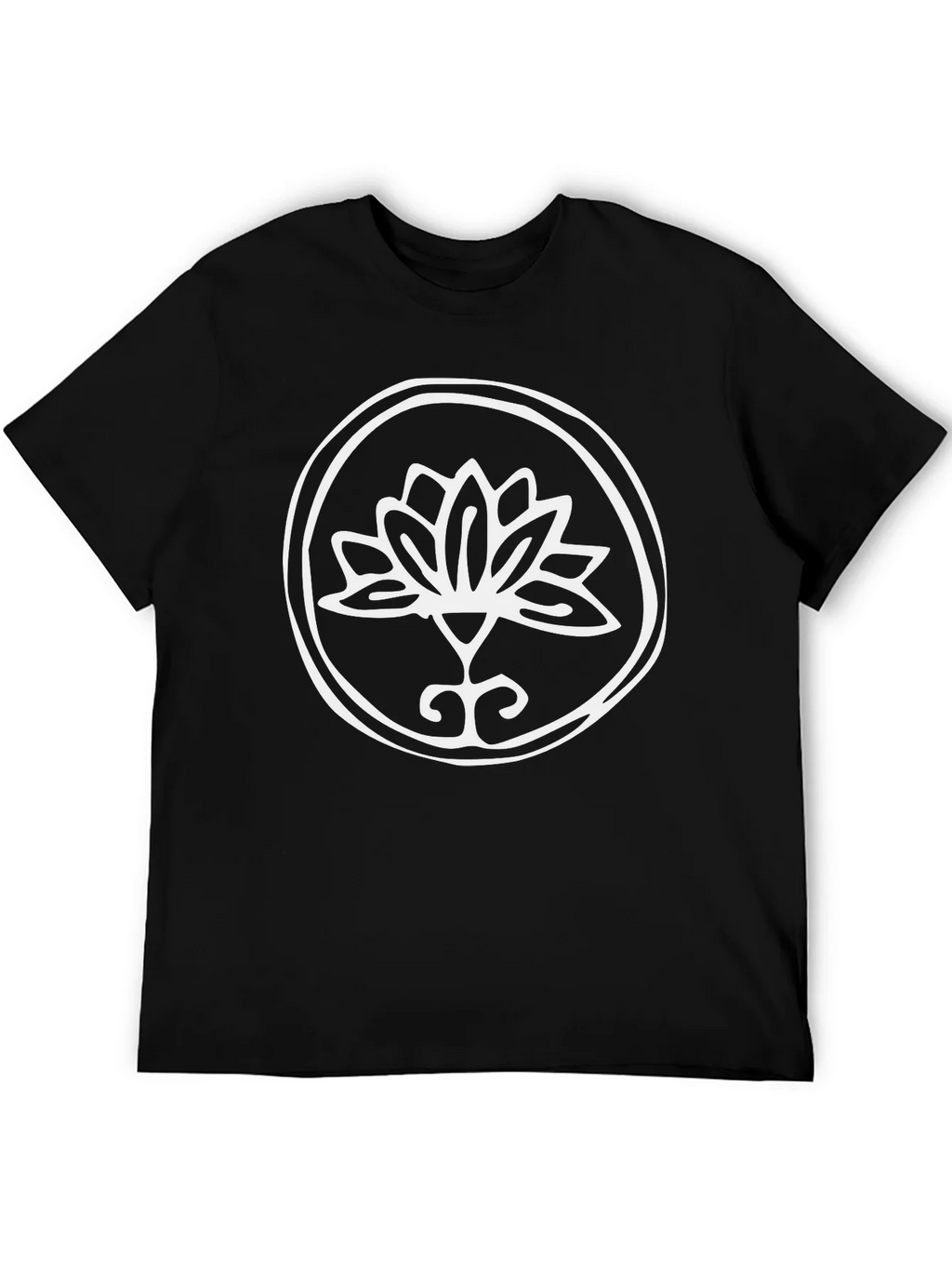 Lotus Flower Graphic Tee - Stylish Black T-Shirt product image 5