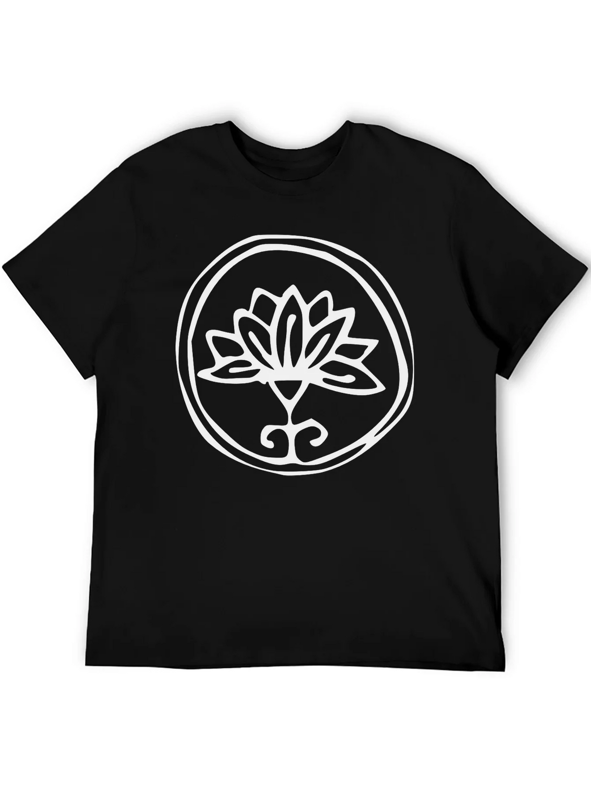 Lotus Flower Graphic Tee - Stylish Black T-Shirt product image 5