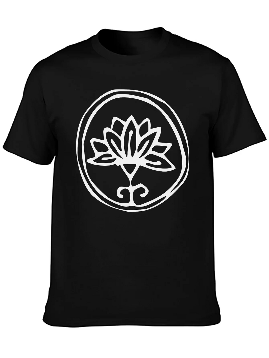 Lotus Flower Graphic Tee - Stylish Black T-Shirt product image 3