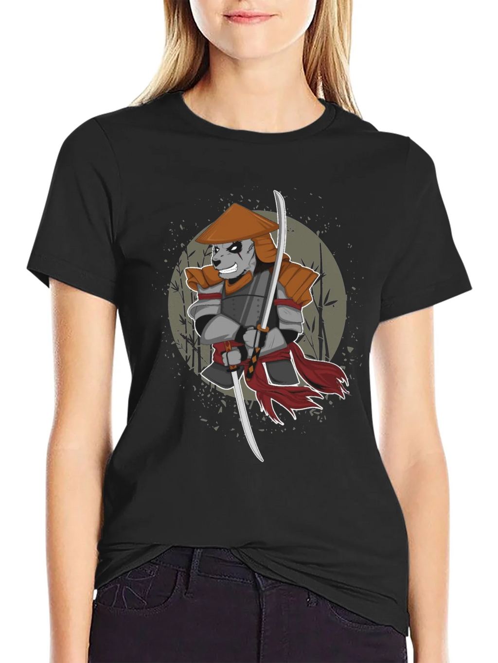 Samurai Panda Graphic T-Shirt product image 2