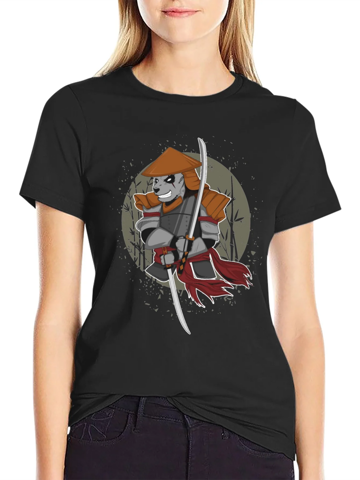 Samurai Panda Graphic T-Shirt product image 2