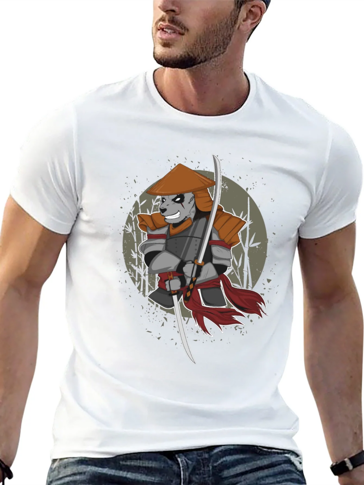 Samurai Panda Graphic T-Shirt product image 12