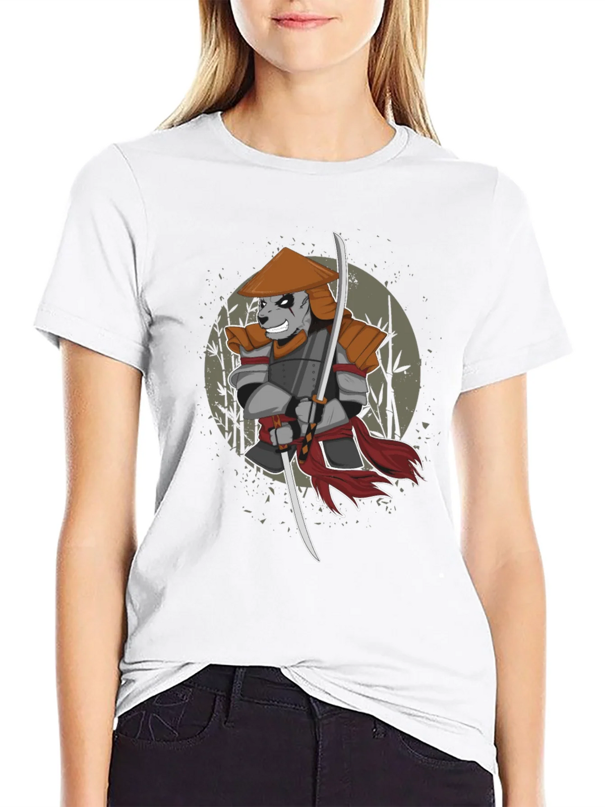 Samurai Panda Graphic T-Shirt product image 8