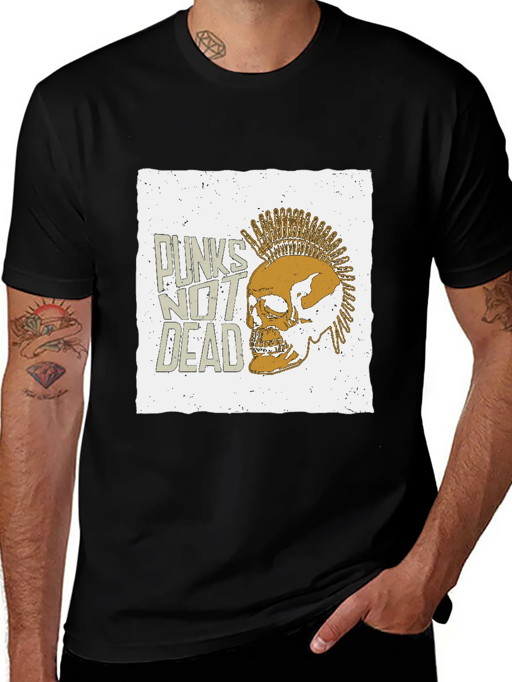 Punk Skull Graphic Tee - Punks Not Dead T-Shirt product image 1