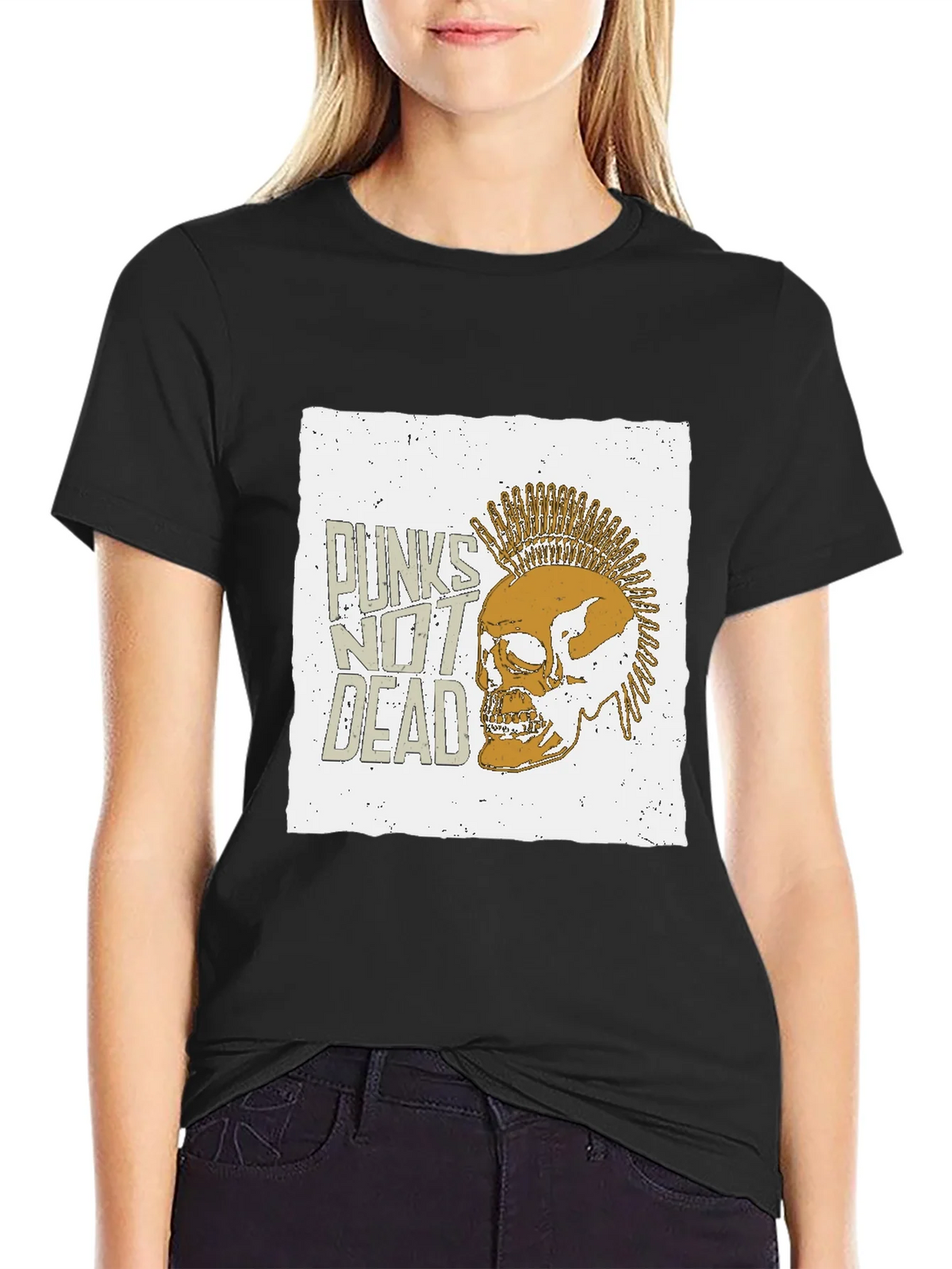 Punk Skull Graphic Tee - Punks Not Dead T-Shirt product image 2