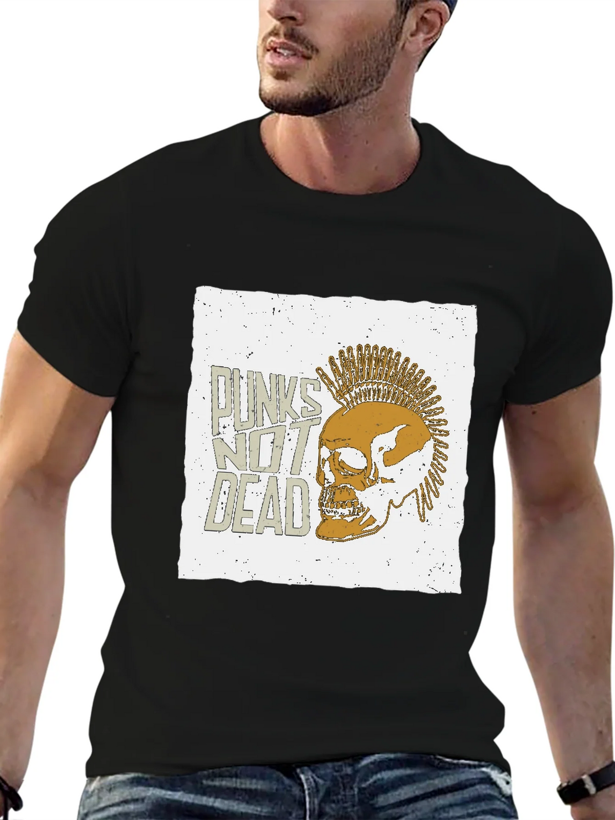 Punk Skull Graphic Tee - Punks Not Dead T-Shirt product image 5