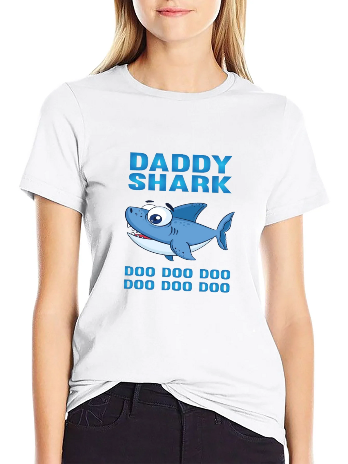 Daddy Shark Graphic Print Black T-Shirt product image 8