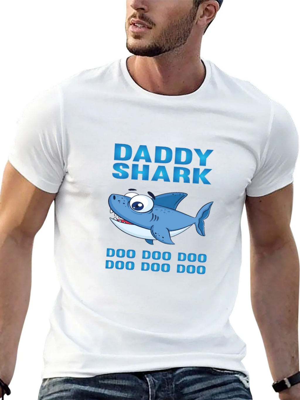 Daddy Shark Graphic Print Black T-Shirt product image 12