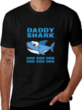 Daddy Shark Graphic Print Black T-Shirt product image 1