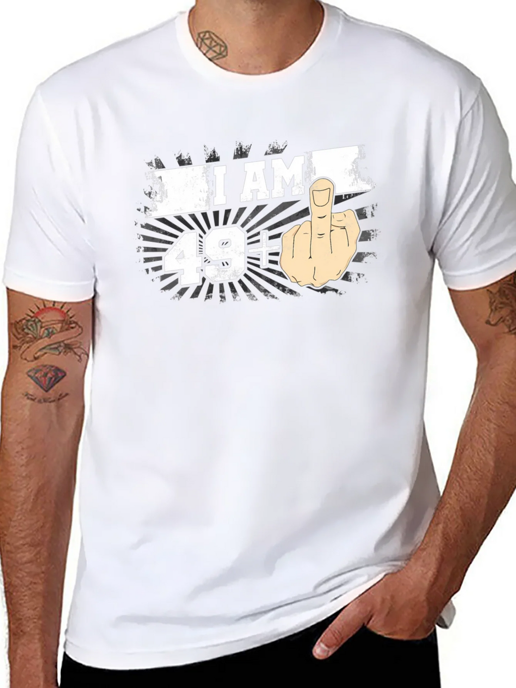 I AM 49+ Middle Finger T-Shirt product image 7