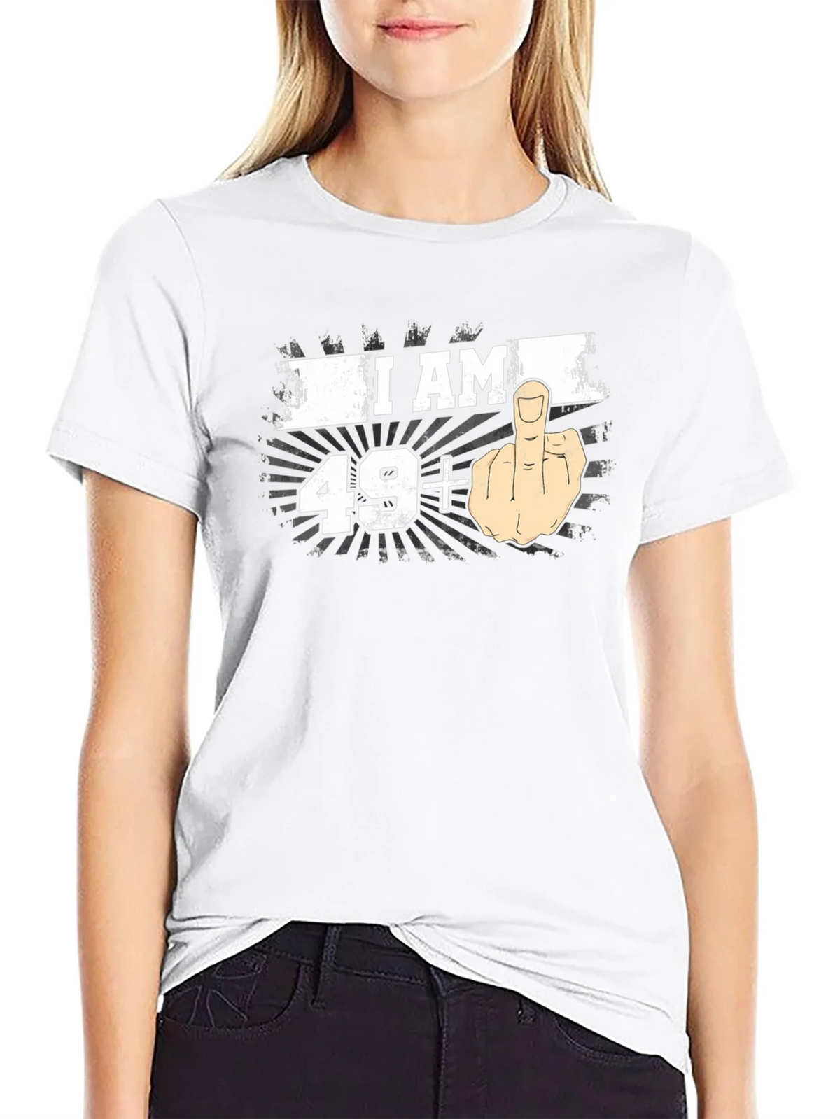 I AM 49+ Middle Finger T-Shirt product image 8