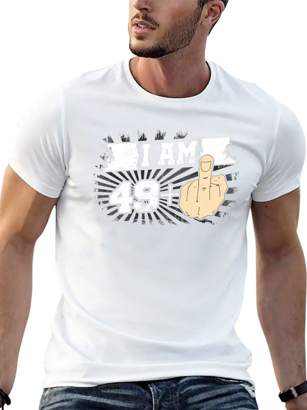 I AM 49+ Middle Finger T-Shirt product image 12