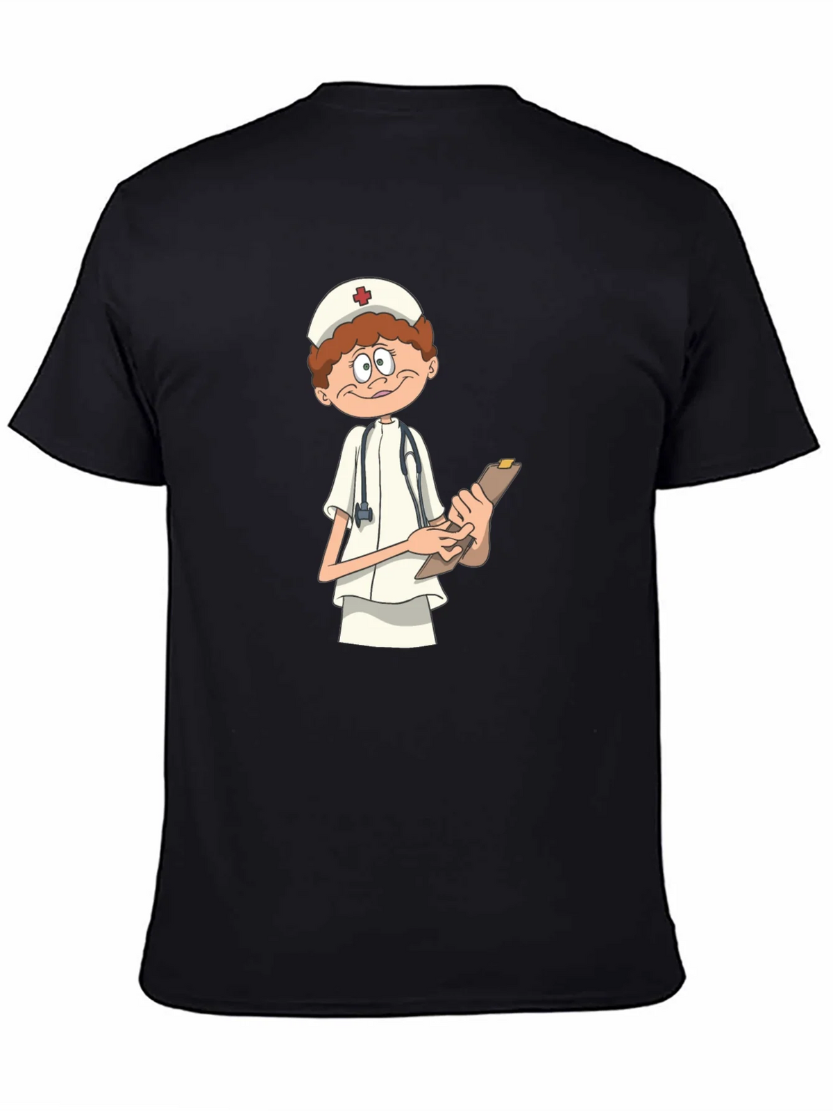 Cartoon Nurse T-Shirt - Black Graphic Tee product image 3