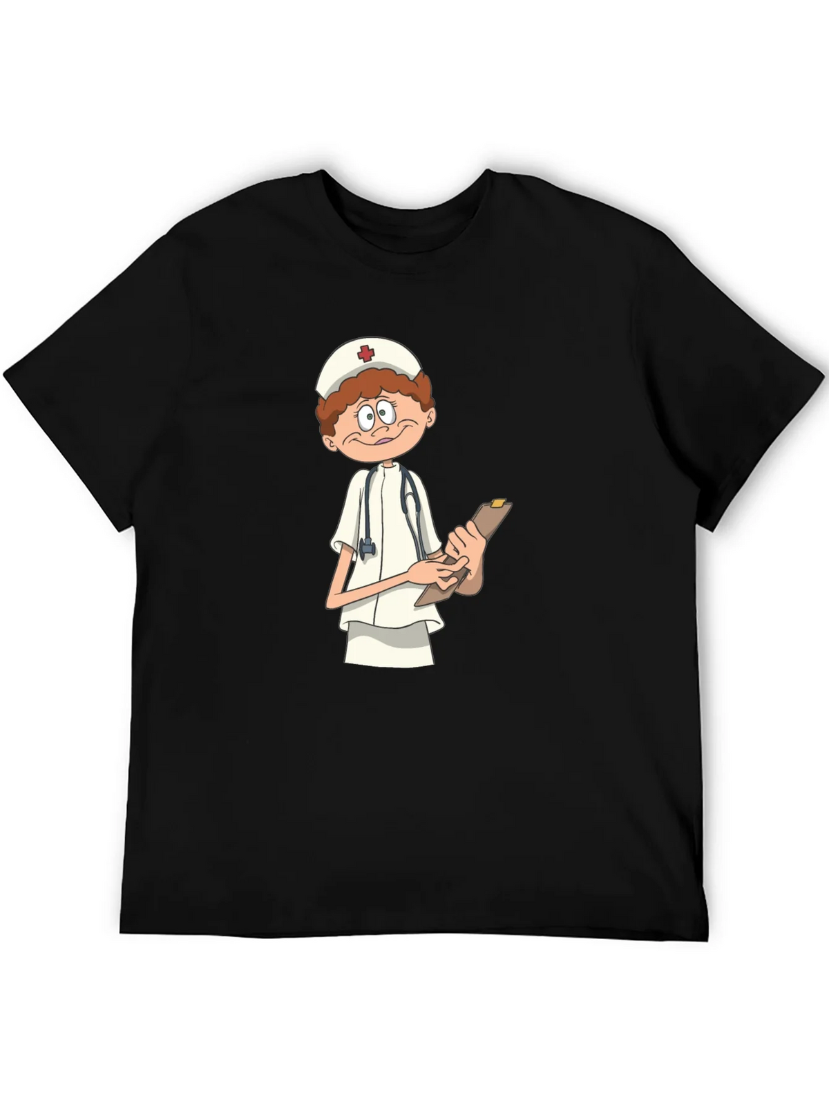 Cartoon Nurse T-Shirt - Black Graphic Tee product image 4